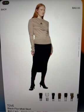 TOVE Black Midi Pencil Skirt